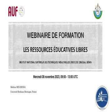 Webinaire de formation sur les REL