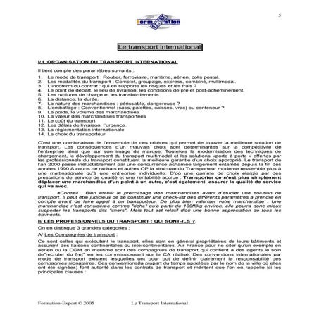 Formation transport-international | PDF