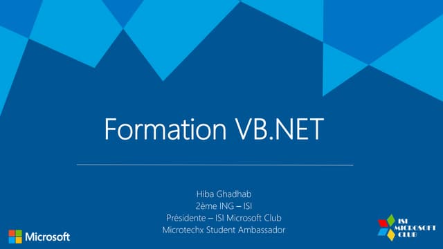 Formation VB.NET