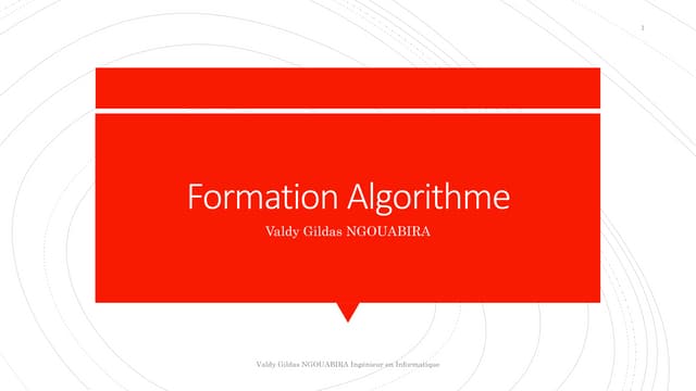 Formation algorithme