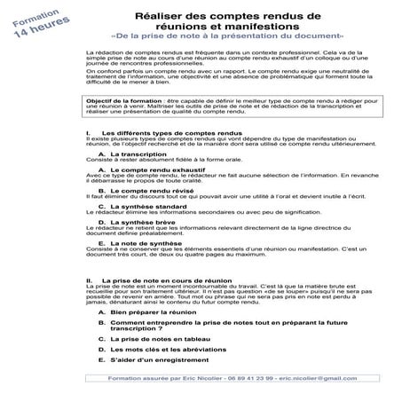Formation comptes rendus | PDF