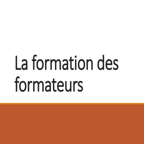 Formation des formateurs 2021