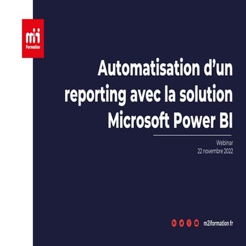 Formation M2i - Automatisation d'un reporting avec la solution ...