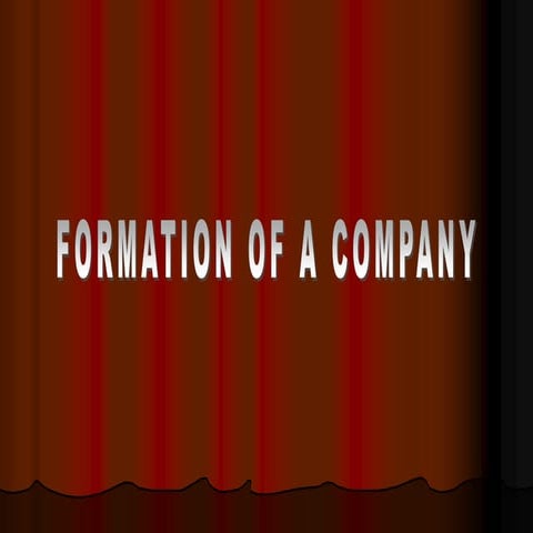 Formation of a company