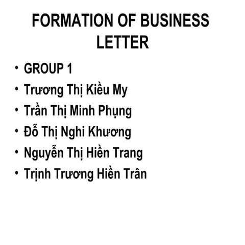 Formation of business  letter