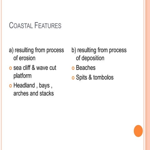 Formation of coastal features