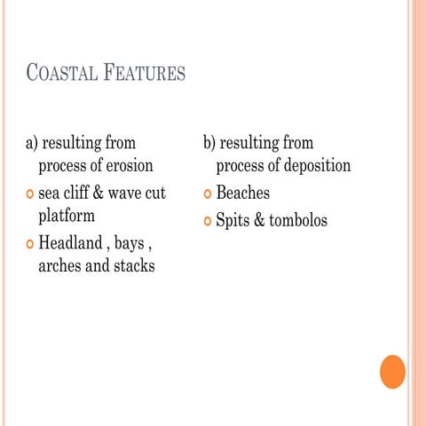 Formation of coastal features