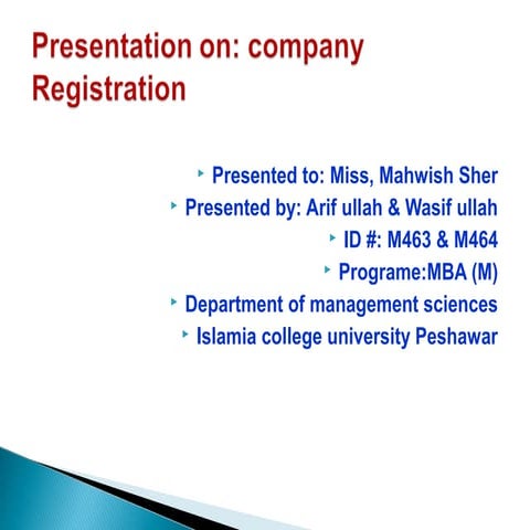 Formation of company in pakistan