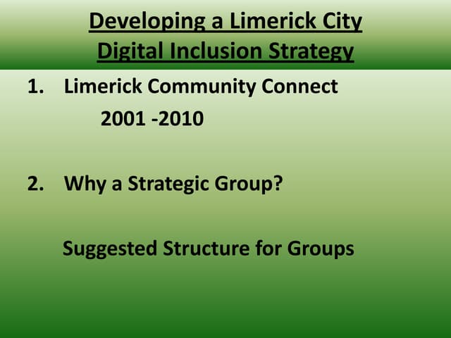 Formation of limerick city digital inclusion strategy group