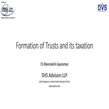 Formation of trusts and its taxation