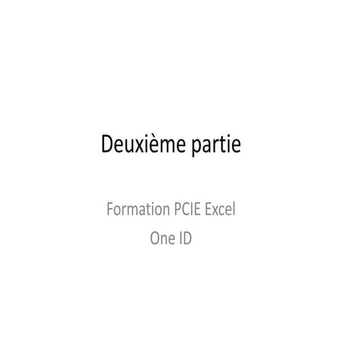Formation pcie excel partie 2