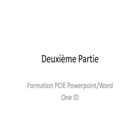 Formation pcie ppt word partie 2