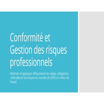 Hygiène et sécurité au travail | PPSX