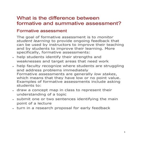 Formative and summative assessment