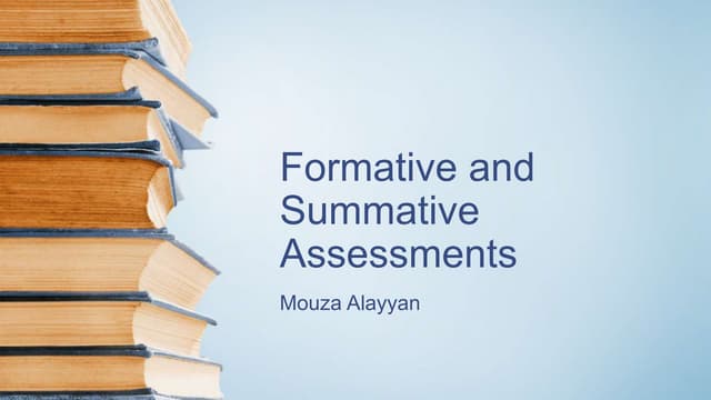 Formative and summative assessments presentation