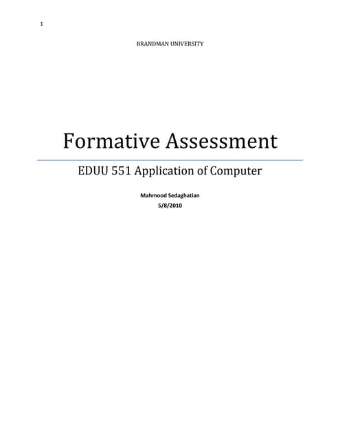 Formative assessment