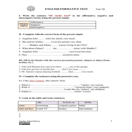 Test for 7th grade racoon | PDF