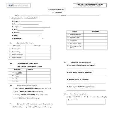 Formative test N°3 2016