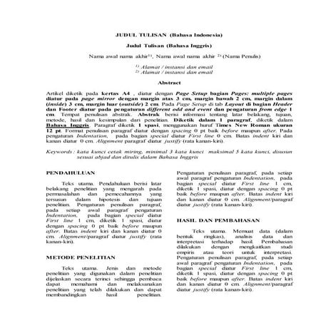 Apa Itu Format Jurnal