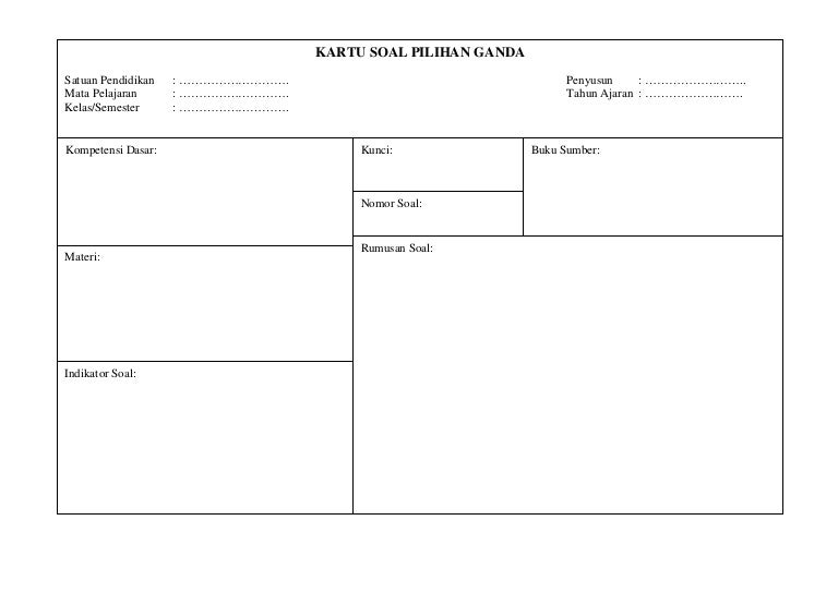 [Format] kartu soal pg