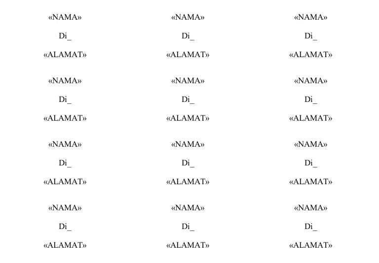 Format Label Undangan
