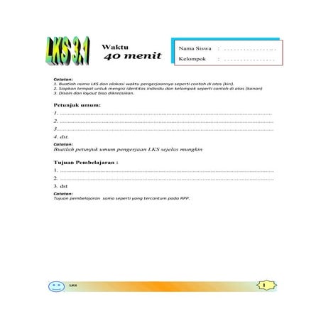 Format lks kooperatif berkarakter