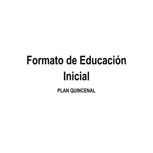  Formatos de Planificacion