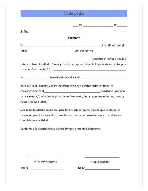Carta poder | PDF