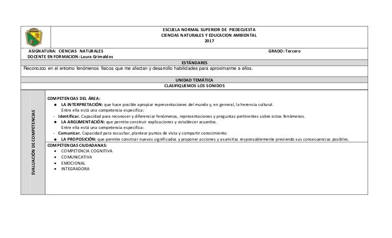 formato para planificacion de clases