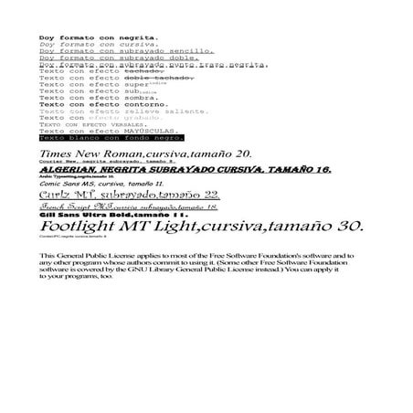 Formato del caracter | PDF