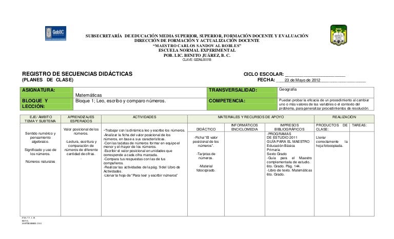 formato de planeacion de clases