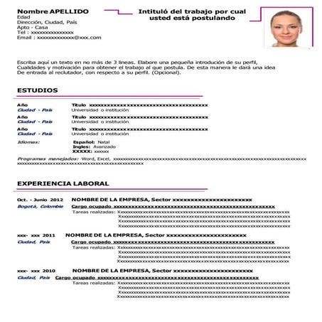 Entry Level International Development CV Template | DOCX