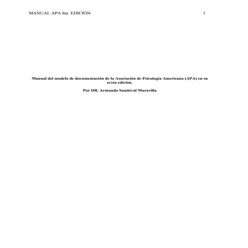 Formato apa 6 edicion Dr. Armando Sandoval Maravilla
