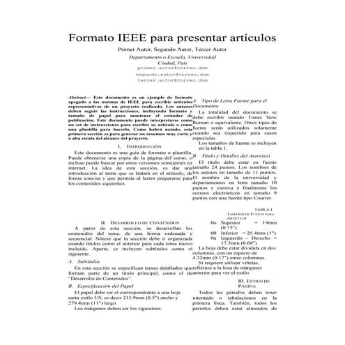 Modelo para informe en ieee | PDF