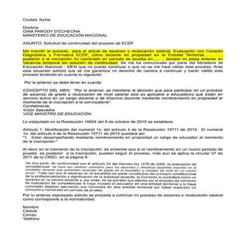 Formato continuidad ecdf | ODT