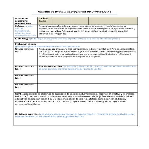 Formato de análisis prepa unam  dibujo