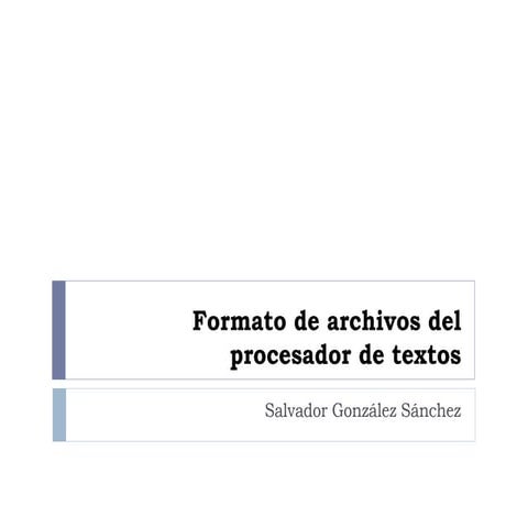Formato De Archivos Del Procesador De Textos