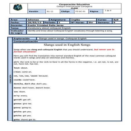 Formato de clase 8y9 acronyms