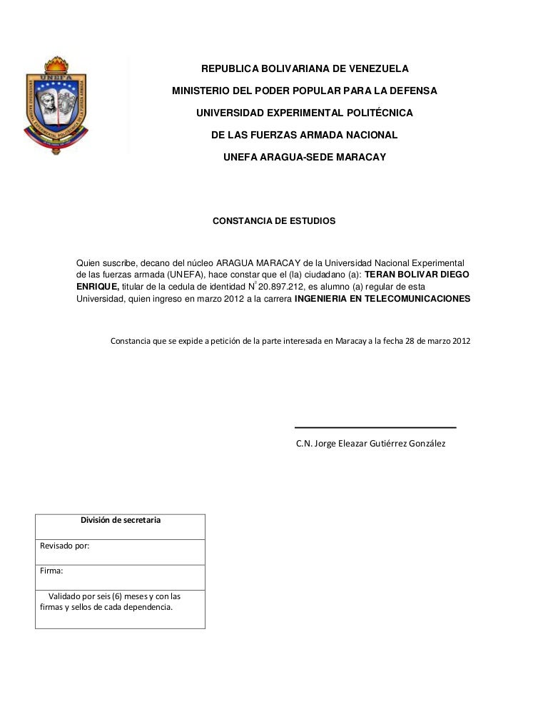 Formato de constancia de estudio