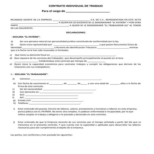 Formatos Para Contratos | Modelo De Contrato En Word – RJJTRF
