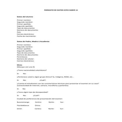 Formato de datos icfes saber 11 | PDF