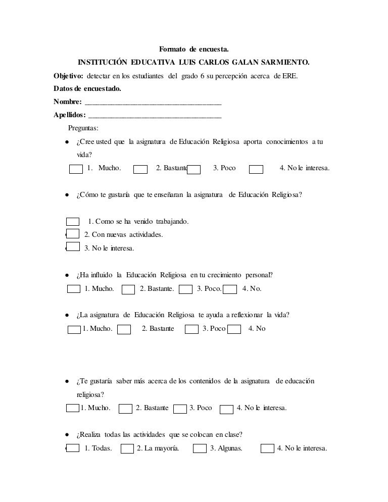 formato de encuesta