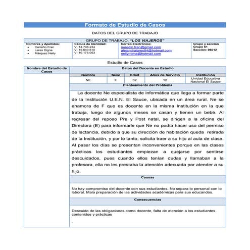 Formato de estudio de casos ética y moral docente