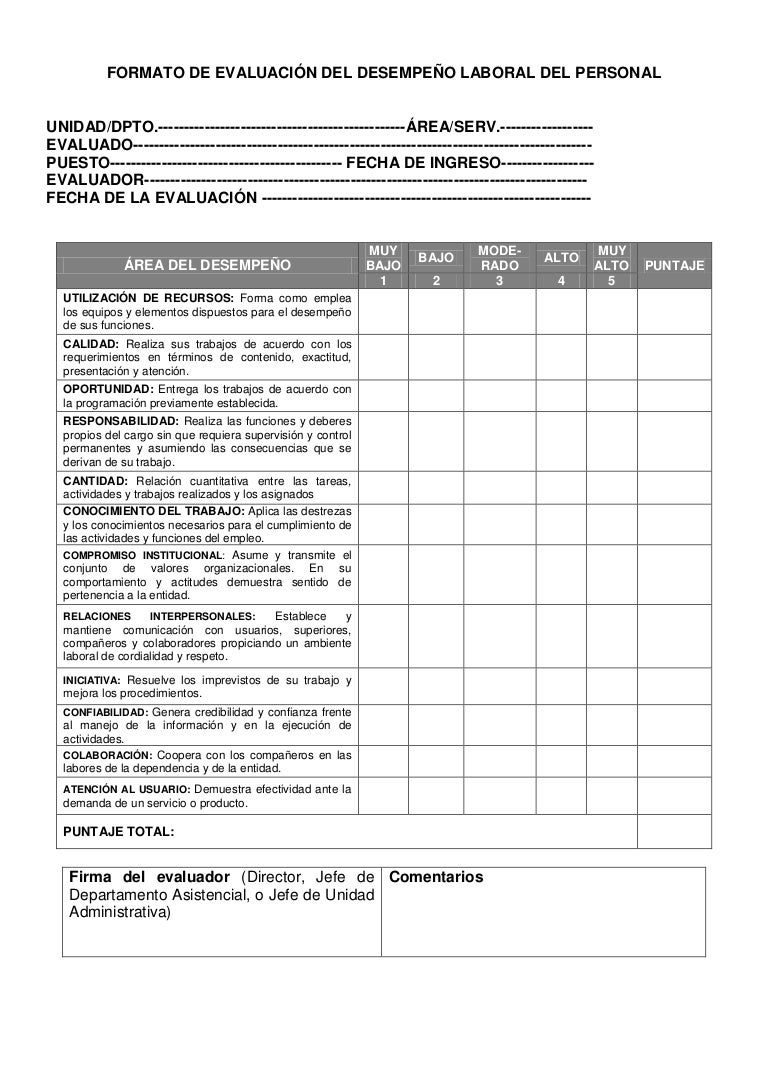 Formato de evaluacion