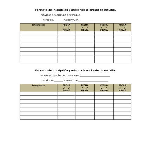 Formato de inscripción a círculos