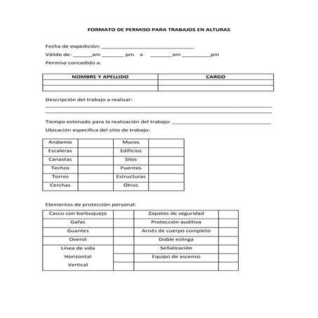 Formato de permiso para trabajos en alturas 4