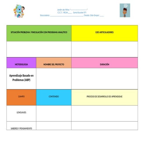 Formato de planeación ABP.docx nueva escuela mexicana | DOCX