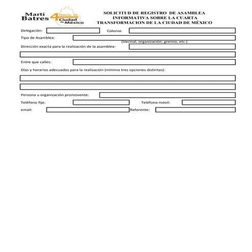 Formato de solicitud registro de asamblea
