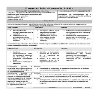 Formato estándar de secuencia didác...