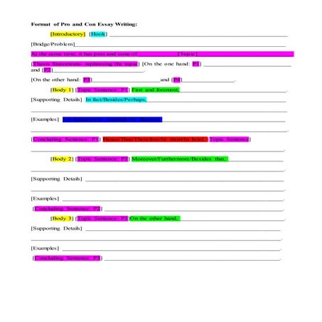 Pro & con essay writing
